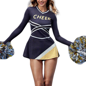 Ensemble d'échauffement pour cheerleading, uniforme d'entraînement pour cheerleading, vêtements de sport, débardeurs et shorts bleu marine, ensembles complets, robe de cheerleading personnalisée - Product Image 4
