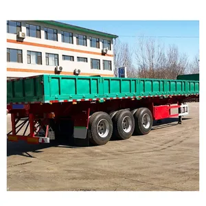 Factory Price 50Ton 60Ton Cargo Transport Truck 3 Axle 4 Axle Sidewall Semi Trailer