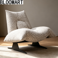 Fauteuil d'appoint haut de gamme en tissu avec pieds en acier carbone, rembourrage en éponge douce, fauteuil inclinable individuel pour espace commercial de luxe