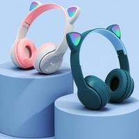 Écouteurs sans fil P47M à oreilles de chat, micro intégré, pilote dynamique AAC, LED mignonnes, stéréo pour le sport et la DJ, pour petites filles - Vente Flash