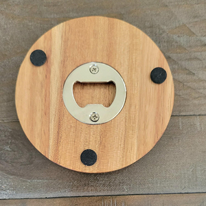 Posavasos e imán abrebotellas de forma redonda de madera <span class=keywords><strong>en</strong></span> blanco con etiqueta privada personalizada - Product Image 3