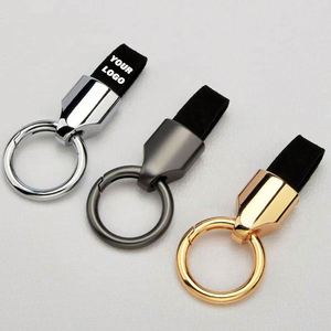 Custom Laser Logo Short Frosting <b>Leather</b> Car <b>Keychain</b> Key Chain for Car With Your Own Logo Keyrings Key Chain - Product Image 1