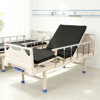 Lit médicalisé pliable avec cadre en aluminium amélioré, commande à double manivelle, avec orifice intégré pour toilettes, pour patients alités, lit de commodité