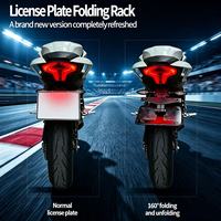 Support de plaque d'immatriculation de moto électrique haut de gamme, pliable à une touche, avec commande par interrupteur, universel et à angle réglable