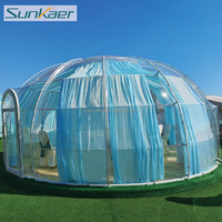 Dôme de glamping géodésique fixe en polycarbonate de luxe avec garantie de 10 ans pour usage hôtelier