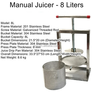 <span class=keywords><strong>Presse</strong></span> manuelle en acier inoxydable pour fruits et vins, pour cidre de <span class=keywords><strong>pomme</strong></span>, raisin, pressage de résidus, machine à presser les graines, les noix, le miel, pour la fabrication de bière artisanale - Product Image 5
