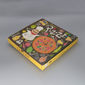 Nhà Máy Trực Tiếp Takeaway Cấp Thực Phẩm Hộp Bánh Pizza Biểu Tượng Tùy Chỉnh Gấp Thiết Kế Cán Bóng Hạt Dập Nổi Varnishing Handiling - Product Image 6