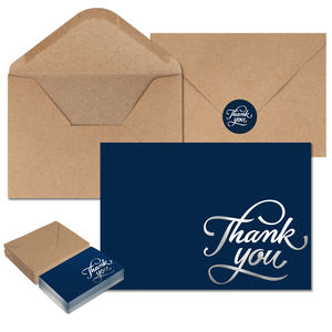 Cartes de vœux et de remerciement en papier kraft couché imprimé offset pour la fête des mères et Thanksgiving avec autocollants pour enveloppes - Product Image 1