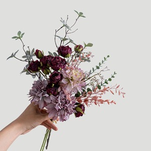 CallaFloral Ramo de Flores Artificiales de Tela Plástica Tejida, Decoración de Boda, Arreglo de Rosas CF02112 - Product Image 2