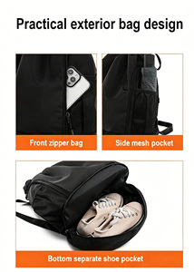 Sac à dos <span class=keywords><strong>de</strong></span> sport personnalisé avec cordon <span class=keywords><strong>de</strong></span> serrage - Sac <span class=keywords><strong>de</strong></span> sport imperméable avec compartiment à chaussures et poche humide/sèche pour hommes et femmes - Product Image 2
