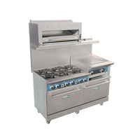 Cuisinière à gaz professionnelle Core Pro avec four et grill, 6 brûleurs, en acier inoxydable, avec protection anti-extinction de flamme, garantie 1 an