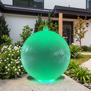 Fábrica nuevo diseño 23 pulgadas acrílico esfera hueca bola fuente de agua bola <span class=keywords><strong>cascada</strong></span> con luz Led RGB para decoración de jardín - Product Image 1