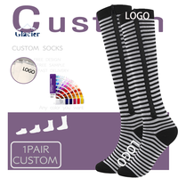 Glacier Professional Chaussettes de compression personnalisées de luxe Chaussettes de compression 20-30Mmhg Chaussettes de compression sport avec fermeture éclair