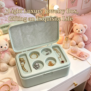 Portable Mint Green Jewelry Box Lightweight Plastic Storage Case for Travel Mini Portable Compartment Dustproof Travel Jewelry - Product Image 5