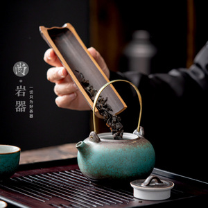Juego de té estilo japonés con tetera y tazas, pequeño juego de cerámica para uso doméstico, diseño retro simple para preparar té en la sala de estar. - Product Image 3