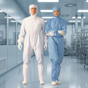 Cleanroom ESD เสื้อโค้ทใส่ในห้องแล็บเสื้อโค้ทเสื้อยืดใส่ในห้องสะอาด - Product Image 2
