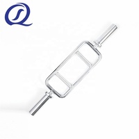 Barre d'haltères carrée chromée pour triceps SQ OB34, 34 pouces, pour musculation, diamètre de la manchette 50 mm, 10 kg, universelle, vente en gros