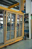 Ventana Moderna de Aluminio y Madera con Clasificación AAMA CW-PG50, Certificación NFRC, Doble Acristalamiento Templado de 105 mm para Sala de Estar