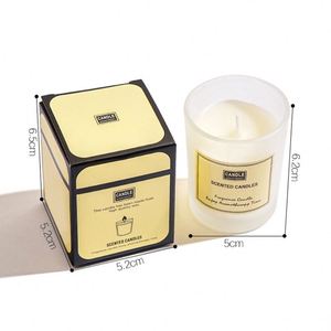 Bougie parfumée en verre ambré, aromathérapie, mèche unique, cylindre, décoration d'intérieur, bougie parfumée minimaliste - Product Image 3