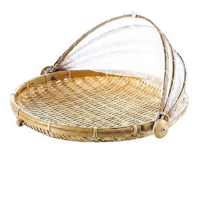 Best Price Eco-Friendly Woven Bamboo <b>Net</b> Carved Folk Art Home Decoration for Food Winnowing Basket Quality Bamboo Crafts - Product Image 1