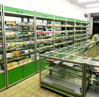 Service de conception 3D gratuit, étagère de présentation pour pharmacie imperméable avec éclairage LED et vitrine verrouillable (taille personnalisée)