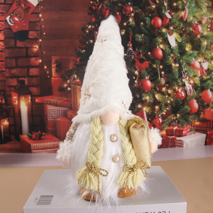 Luxury White Gold Christmas Gnome Plush <b>Doll</b> Faceless Gnome Ornament For Tabletop Xmas Home Decoration - Product Image 4