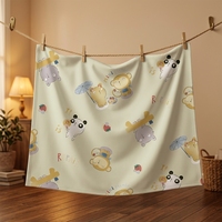 Tela 100% Algodón Antipelusas con Diseño Personalizado de Osos para Ropa de Cama de Bebé y Textiles para el Hogar