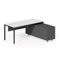 Mobilier moderne blanc 1.6m 1.8m économique pour bureau à domicile bureau à panneaux en bois E0 de haute qualité pour petit médecin directeur pour villas