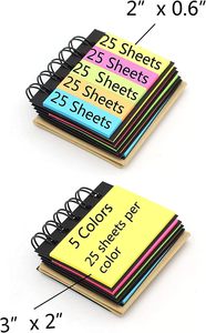 Bloc-notes écologique personnalisé avec notes adhésives et marque-pages, mémos recyclés en carton à spirale pour notes, bureau et cadeaux - Product Image 4