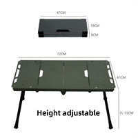 Table de camping pliable réglable en hauteur, portable, à quatre plis, détachable, multifonctionnelle, extensible, pour barbecue, pique-nique, table IGT