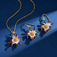 YBO Luxus Damen 18 Karat Vergoldung Flower Lily Anhänger Tropfen Ohrringe Sterling Silber Trendy Schmuck Hochzeiten Partys Geschenke
