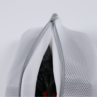 Sac à linge en maille durable pliable et léger personnalisable avec fermeture à glissière réutilisable pour nettoyer les baskets chaussures de course chaussettes salle de bain