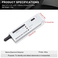 Stylo Testeur de Diamant Professionnel Outil de Bijouterie, Testeur de Moissanite Portable, Sélecteur de Diamant Détecteur de Pierres Précieuses pour l'Analyse des Bijoux