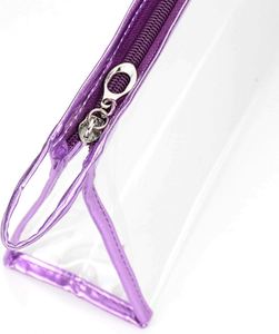 Sacs de maquillage transparents en PVC imperméables avec fermeture éclair pour femmes, pour bagages, cosmétiques et articles de toilette, vente en gros - Product Image 4