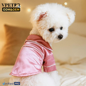 <span class=keywords><strong>Pigiama</strong></span> di Lusso Classico e Confortevole in Seta OEM ODM per Cani, Abbigliamento per Teddy Bear, Pomeranian, Bulldog, Camicia da Notte per Cani Piccoli e Gatti - Product Image 5