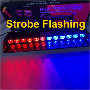 12W rojo Azul 2 colores faro intermitente 12 <span class=keywords><strong>LED</strong></span> interior del coche tablero <span class=keywords><strong>parabrisas</strong></span> lámpara S12 ADVERTENCIA DE PELIGRO DE EMERGENCIA luces estroboscópicas de señal - Product Image 2