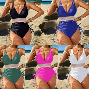 New Colorful Solid Brazilian One-Piece Large Size <b>Conservative</b> Bikini Beachwear Women Swimwear Sexy - Product Image 2