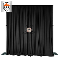 ANNIELU Toile de fond noire premium en spandex, résistante au feu, pour décorations de mariage et location de lieux intérieurs