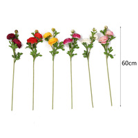 Fleurs artificielles en soie au toucher réaliste, fausses fleurs de renoncule avec bourgeon pour la décoration de mariage, de maison, de fête, d'hôtel