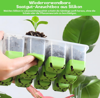 Kits de semis en silicone réutilisables à 12 cellules pour légumes, avec couvercle, pour la germination et la culture des plantes, vente en gros