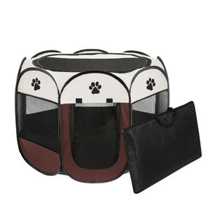 Clôture pour animaux de compagnie en tissu octogonal octogonal octogonal pour chats, grande cage pliable pour chiens et chats, fermeture à boutons en métal - Product Image 2