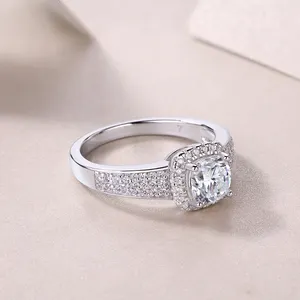Best Selling Classics Design Moissanite Ring Silver Jewelry Women Gift Party Sterling Stone Wedding Technology Party
