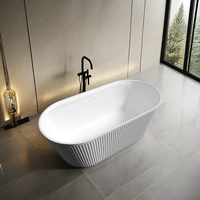 Baignoire autoportante de luxe moderne en pierre artificielle écologique avec garantie de 3 ans pour chambre à coucher, villa, maison, hôtel