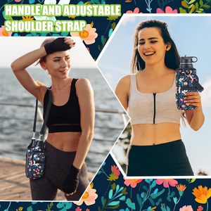 Magnetic <b>Water</b> <b>Bottle</b> Holder Gym <b>Water</b> <b>Bottle</b> Carrier Bag with Phone Pocket Handle Shoulder <b>Strap</b> 6 Built-in Magnet Pouch Sleeve - Product Image 5