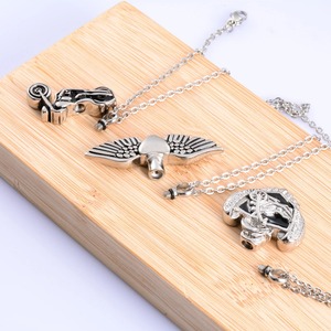 Collier pendentif urne en acier inoxydable pour cendres avec conteneur, bijou commémoratif pour homme, garçon, accessoires punk - Product Image 2