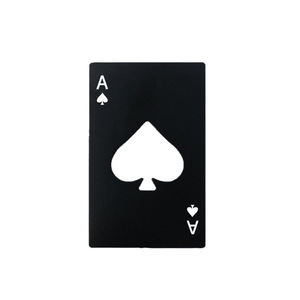 Ouvre-bouteille Ace Of Spades en forme de carte de crédit, en acier inoxydable, 54 mm x 85 mm, ouvre-bière noir - Product Image 2