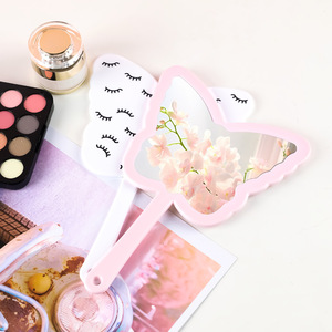 Specchio per il trucco HD a forma di farfalla portatile per studenti con manico in plastica per piccole ragazze specchio portatile - Product Image 5
