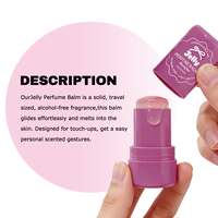 Bâton de parfum solide hydratant 10g à texture gelée, parfum longue durée fruité floral vanille, étiquette personnalisée