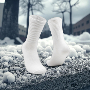 Người Đàn Ông Màu Trắng Và Màu Đen Màu Xanh Đầy Màu Sắc Dệt Kim Kỹ Thuật Dài Crew Dày Cotton Cao Cấp Kháng Khuẩn Làm Việc Vớ Cho Bán Buôn - Product Image 1