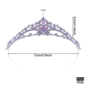 Diadème Couronne Princesse Lavande Violette en Strass Argenté pour Filles et Femmes – Idéal Mariage, Bal de Promo, Première <span class=keywords><strong>Communion</strong></span>, Concours de Beauté, Bandeau - Product Image 6